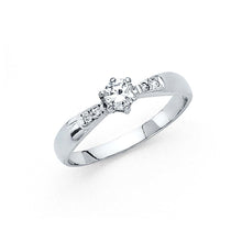 Load image into Gallery viewer, 14K White Gold 2.5mm Round CZ Engagement Ring
