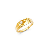 14K Yellow Gold 4mm CZ Babies Ring