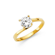 Load image into Gallery viewer, 14K Yellow CZ Engagement Ring