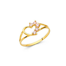 Load image into Gallery viewer, 14K Yellow Gold 6mm CZ White Heart Shape Babies Ring - silverdepot