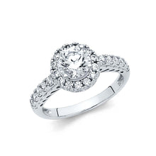 Load image into Gallery viewer, 14K White Gold 2.5mm Round CZ Engagement Ring