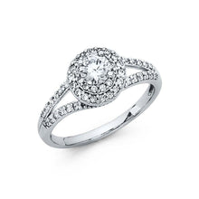 Load image into Gallery viewer, 14K White Gold 4mm Center Stone Round Shaped Cubic Zirconia Engagement Ring - silverdepot