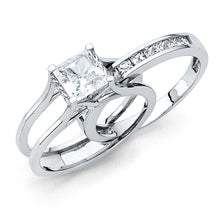 Load image into Gallery viewer, 14K White Gold Polished Clear CZ Engagement Ring