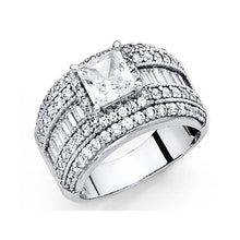 Load image into Gallery viewer, 14K White Gold Polished Clear CZ Engagement Ring