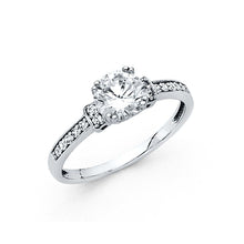 Load image into Gallery viewer, 14K White Gold 2.5mm Round CZ Engagement Ring