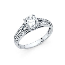 Load image into Gallery viewer, 14K White Gold 5mm Round CZ Engagement Ring