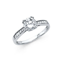 Load image into Gallery viewer, 14K White Gold 2.5mm Round CZ Engagement Ring