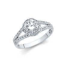 Load image into Gallery viewer, 14K White Gold 6mm Round CZ Engagement Ring