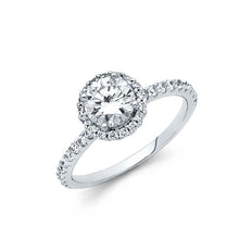 Load image into Gallery viewer, 14K White Gold 1.5mm Round CZ Engagement Ring