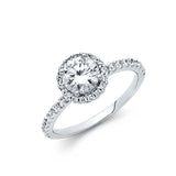 14K White Gold 1.5mm Round CZ Engagement Ring