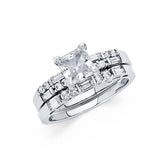 14K White Gold Round 3mm CZ Engagement Ring Only--Wedding band in not included