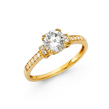 Load image into Gallery viewer, 14K Yellow Gold 2.5mm Round CZ Engagement Ring