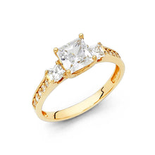 Load image into Gallery viewer, 14K Yellow Gold Polished Clear CZ Engagement Ring