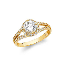 Load image into Gallery viewer, 14K Yellow Gold 6mm Round CZ Engagement Ring