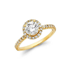 Load image into Gallery viewer, 14K Yellow Gold 1.5mm Round CZ Engagement Ring