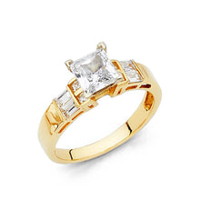 Load image into Gallery viewer, 14K Yellow Gold Polished Clear CZ Engagement Ring