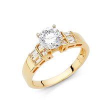 Load image into Gallery viewer, 14K Yellow Gold Polished Clear CZ Engagement Ring