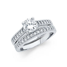 Load image into Gallery viewer, 14K White Gold Round 2.5mm CZ Ladies Wedding Ring--Wedding Band And Engagement Ring are sold Separately