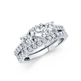14K White Gold Round 2.5mm CZ Ladies Wedding Ring--Engagement ring and Wedding Band are Sold Separately