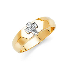 Load image into Gallery viewer, 14K Yellow Gold 6mm CZ Wedding Trio Mens Band Sets