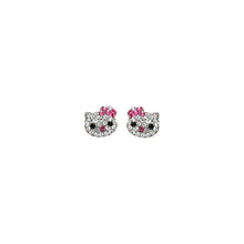 Load image into Gallery viewer, 14K Yellow Gold Cat Stud CZ Earrings