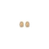 14K Yellow Gold Religious Guadalupe Stud CZ Earrings