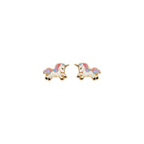 14K Yellow Gold Unicorn Stud Earrings