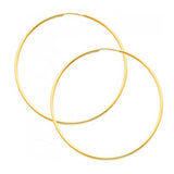 14K Yellow Gold 1.5mm Endless Hoop Earrings