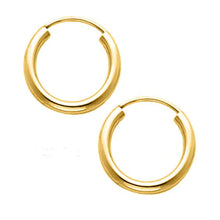 Load image into Gallery viewer, 14K Yellow Gold 1.5mm Endless Hoop Earrings