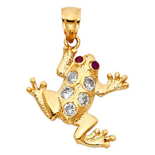 Load image into Gallery viewer, 14K Yellow Gold 20mm CZ Frog Pendant