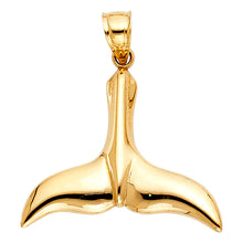 Load image into Gallery viewer, 14K Yellow Gold 25mm Tail of Dolphin Pendant