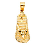14K Yellow Gold 9mm Sandal Pendant