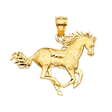 Load image into Gallery viewer, 14K Yellow Gold 31mm Horse Pendant